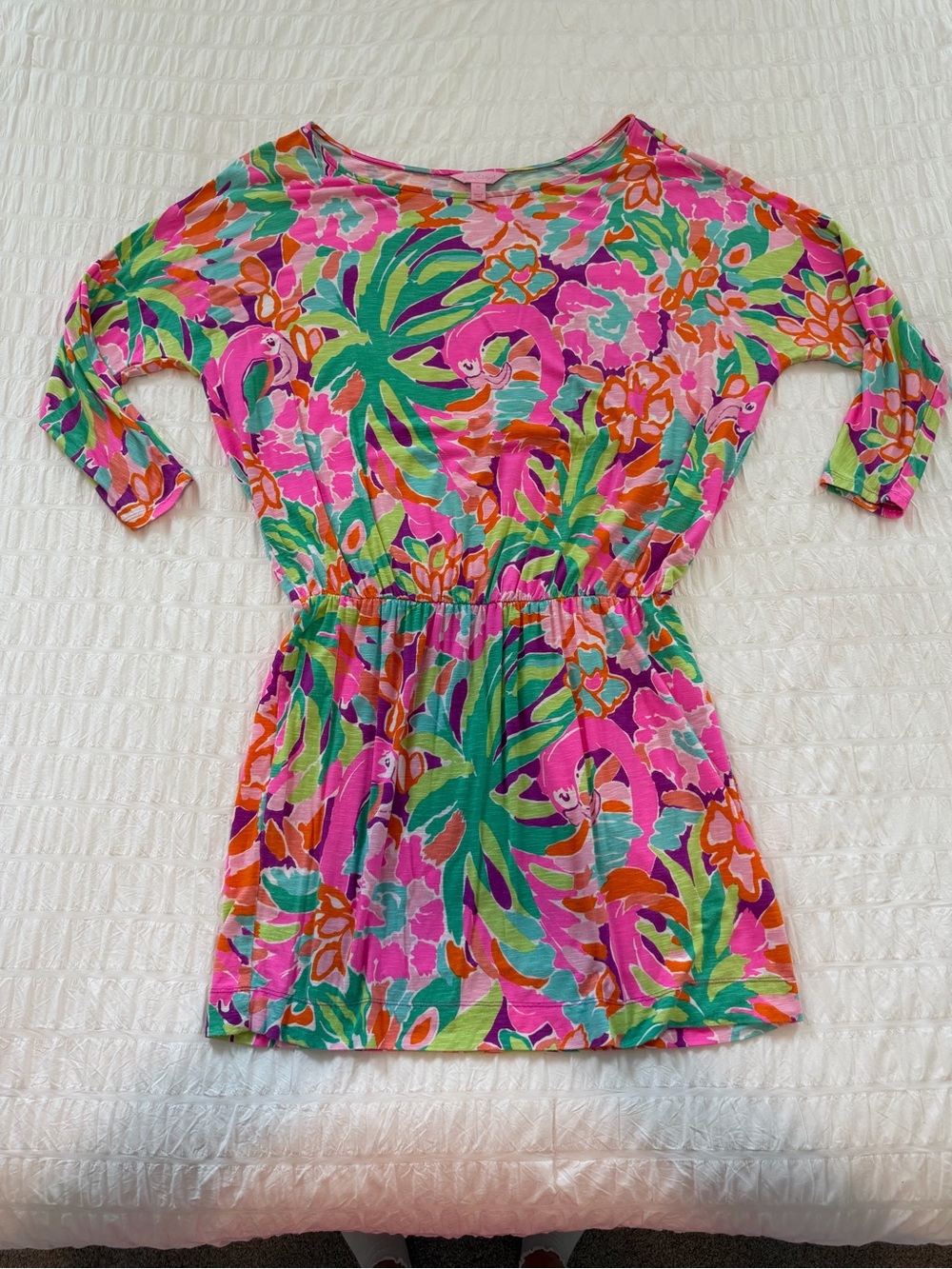 Lilly Pulitzer Pink Tropical Print Mini Dress